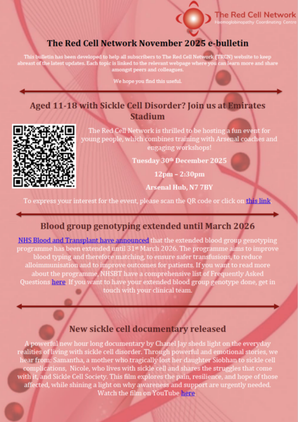 The Red Cell Network November 2025 e-bulletin